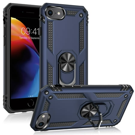 ULAK iPhone SE 3 2022 & iPhone 8 & iPhone 7 & iPhone SE 2 2020 Case for Boys Men, Heavy Duty Shockproof Sturdy Phone Case for iPhone 7/8/SE 2nd 3rd Generation 5G, Blue