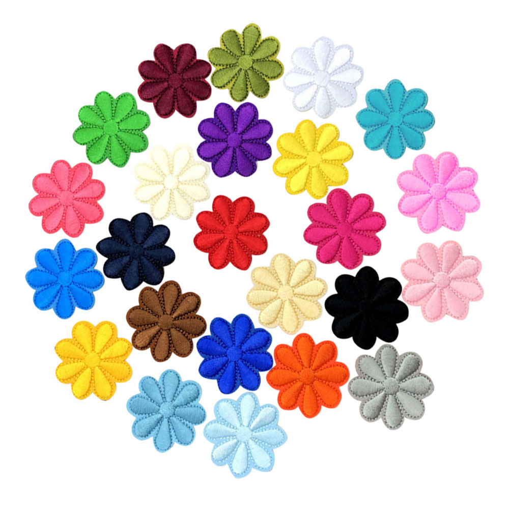 100pcs Assorted Flower Embroidered Sewing Patch Applique Clothes Dress Plant Sewing Flowers Applique DIY Accessory (Random Color) - image 3 of 8
