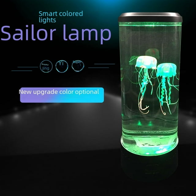 Custom Logo USB-Powered LED Jellyfish Lamp: Medium-Sized Color-Changing Night Light with ABS Casing, Button Switch, Compact Cylinder Design – Ideal for Home Decor, Corporate Gifts & Personal