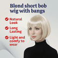 thumbnail image 2 of Dress Up America Short Bob Wig with Bangs for Women – Classic Lightweight Bob Cut Wig, Natural Look Synthetic Hair, Adjustable Cap, Ready to Wear for Daily Use, Halloween & Special Occasions, 2 of 7