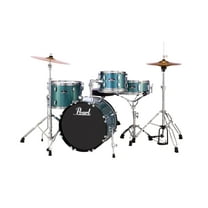 Pearl Roadshow Complete 4-Piece Drum Set w/ 18" Bass Drum, Hardware & Cymbals - Aqua Blue Glitter