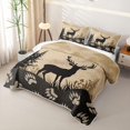 thumbnail image 3 of Erosebridal Rustic Deer Silhouette Bed Spread Queen for Women Men, Mountain Forest Print Queen Coverlet Set, 3 Pieces, 3 of 7