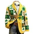 thumbnail image 4 of IWRICH Men's St. Patrick’s Day Corduroy Printed Jacket Shamrock Holiday Party Coat Casual Plus Size Blazer 03-Green L, 4 of 4