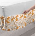 thumbnail image 2 of Orange and White Bed Skirt, Abstract Drawing of Flowering Stems Blooming Buds Nature Coming Alive, Elastic Bedskirt Dust Ruffle Wrap Around for Bedding Decor, 4 Sizes, Orange White, by Ambesonne, 2 of 2