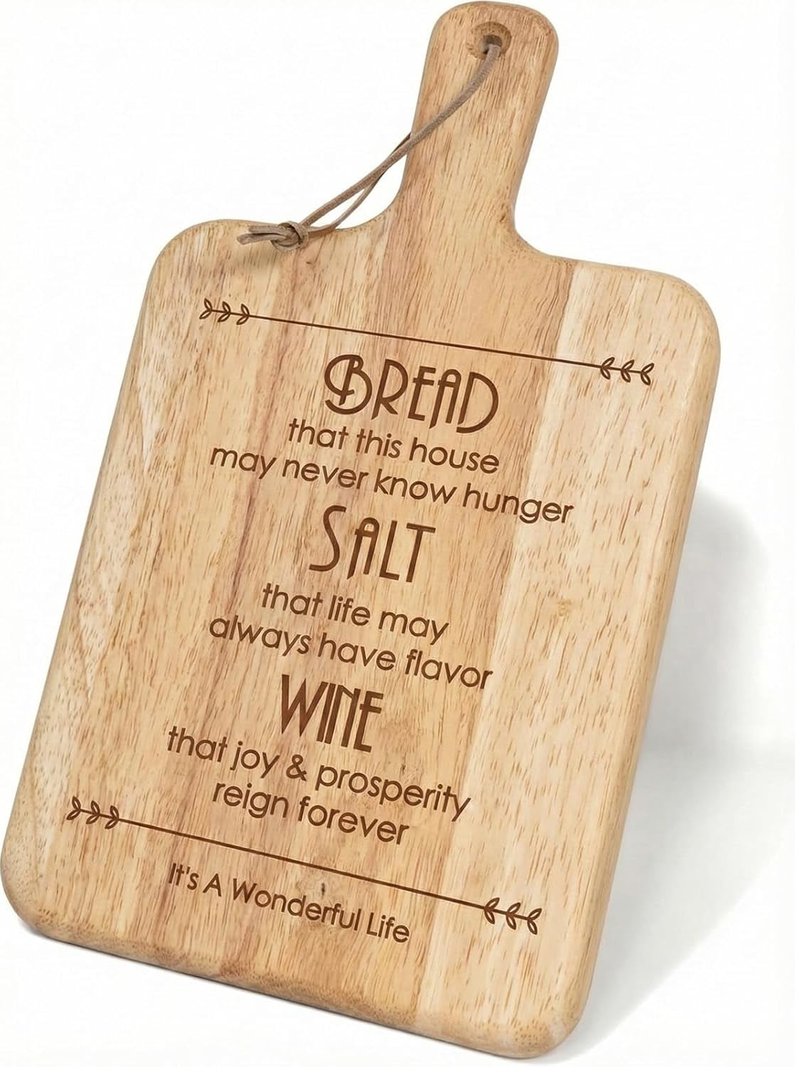 LASJPOB-Housewarming Gifts for New Home, Engraved Wood Cutting Board with House Blessing - Small Charcuterie Board, Cheese & Bread Serving Tray with Handle - Kitchen Decor Closing Gift for Homeowners