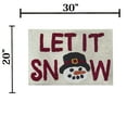 thumbnail image 2 of St. Nicholas Square Bathroom Rug, Let It Snow Snowman Bath Mat 20 x 30 inch, Cream, 2 of 7