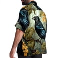 thumbnail image 3 of Crow Men's Short Sleeve Hawaiian Print Button Down Beach Shirt, 3 of 6