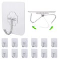 thumbnail image 1 of Amazopen Ganchos autoadhesivos: 12 paquetes de ganchos transparentes para puerta de pared, gancho adhesivo extrafuerte para colgar abrigos, toallas, llaves y más, 1 of 5