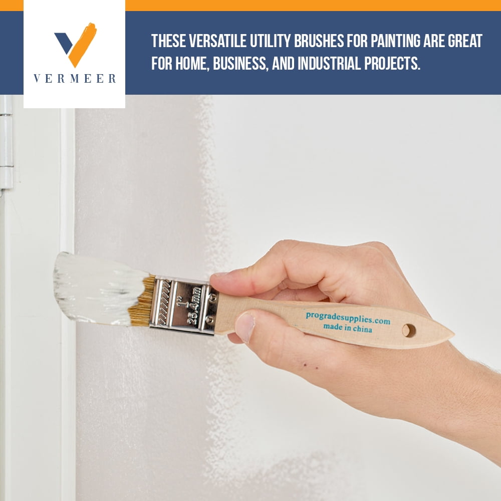Vermeer Chip Paint Brushes - 96-Pack - 1" Chip Brushes for Paints, Stains, Varnishes, Glues, & Gesso