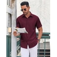 thumbnail image 2 of COOFANDY Men's Button Up Shirts Short Sleeve Untucked Shirt Summer Shirts for Men Casual Dress Shirts, 2 of 6