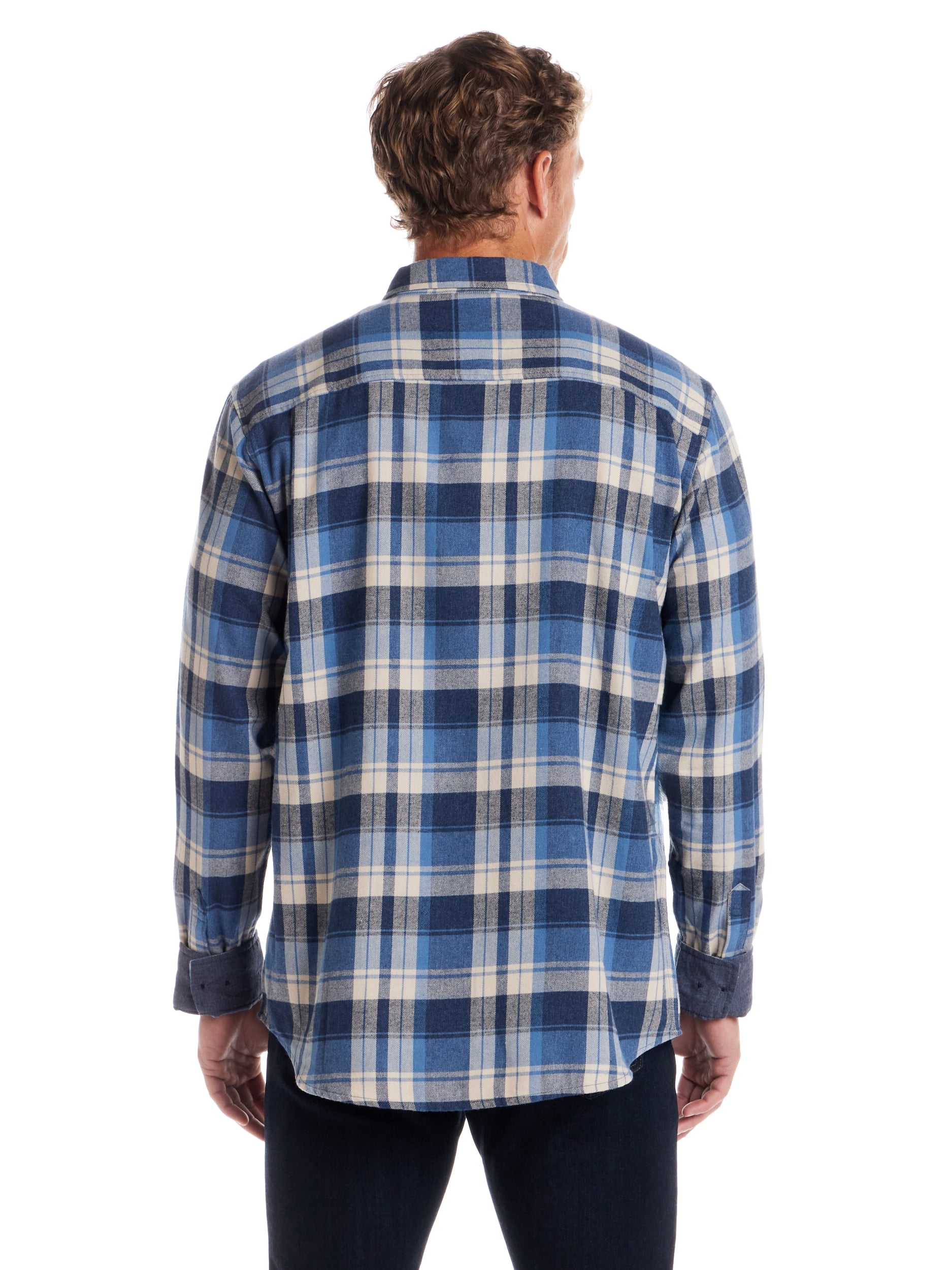 Frontier Threads Men's Long Sleeve Button Down Traditional Plaid Flannel