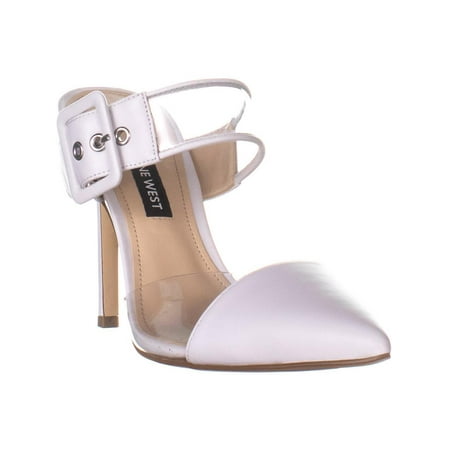 Womens Nine West Teagan Pointed Toe Mules, White Multi Leather, 6.5 US
