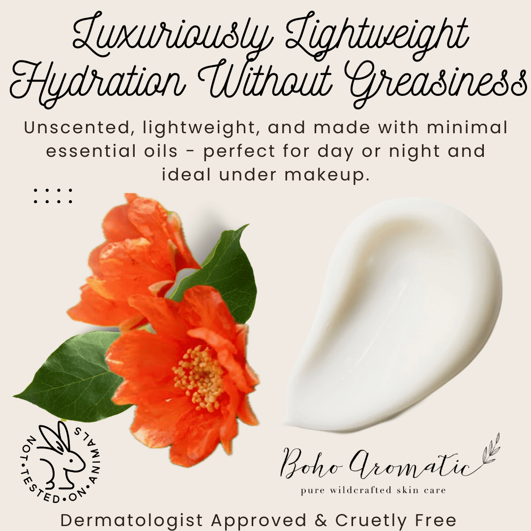 PomVéda Hydrating Face Cream with Pomegranate – Lightweight, Scent-Free Moisturizer for All Skin Types, Vegan, Plant-Based Daily Facial Cream for Radiant