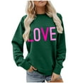 thumbnail image 5 of Penkiiy Love Heart Print Sweatshirts Women Long Sleeve Pullover Tops Casual Blouse S Green, 5 of 5