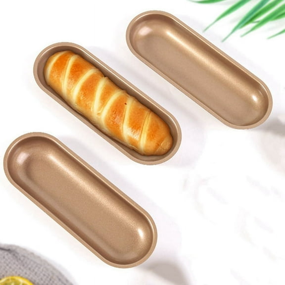 Oval Carbon Steel Hot Dog Cake Mold Pastry Bakeware DIY Cake Non Stick Toast Bread Mold Pan Kitchen Baking Tool 2pcs