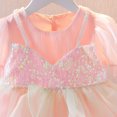 thumbnail image 5 of Gyratedream Infant Toddler Baby Girls Chiffon Sequins Princess Dress Summer Tulle Dress, Pink, 5 of 9