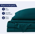 thumbnail image 4 of 34" Top Split Head Sheets Olympic Queen Size, Premium 500-TC Egyptian Cotton Flex Head Sheets – Split Top, 4-PC Set, Fits 9–12" Deep Mattresses, Teal, 4 of 5