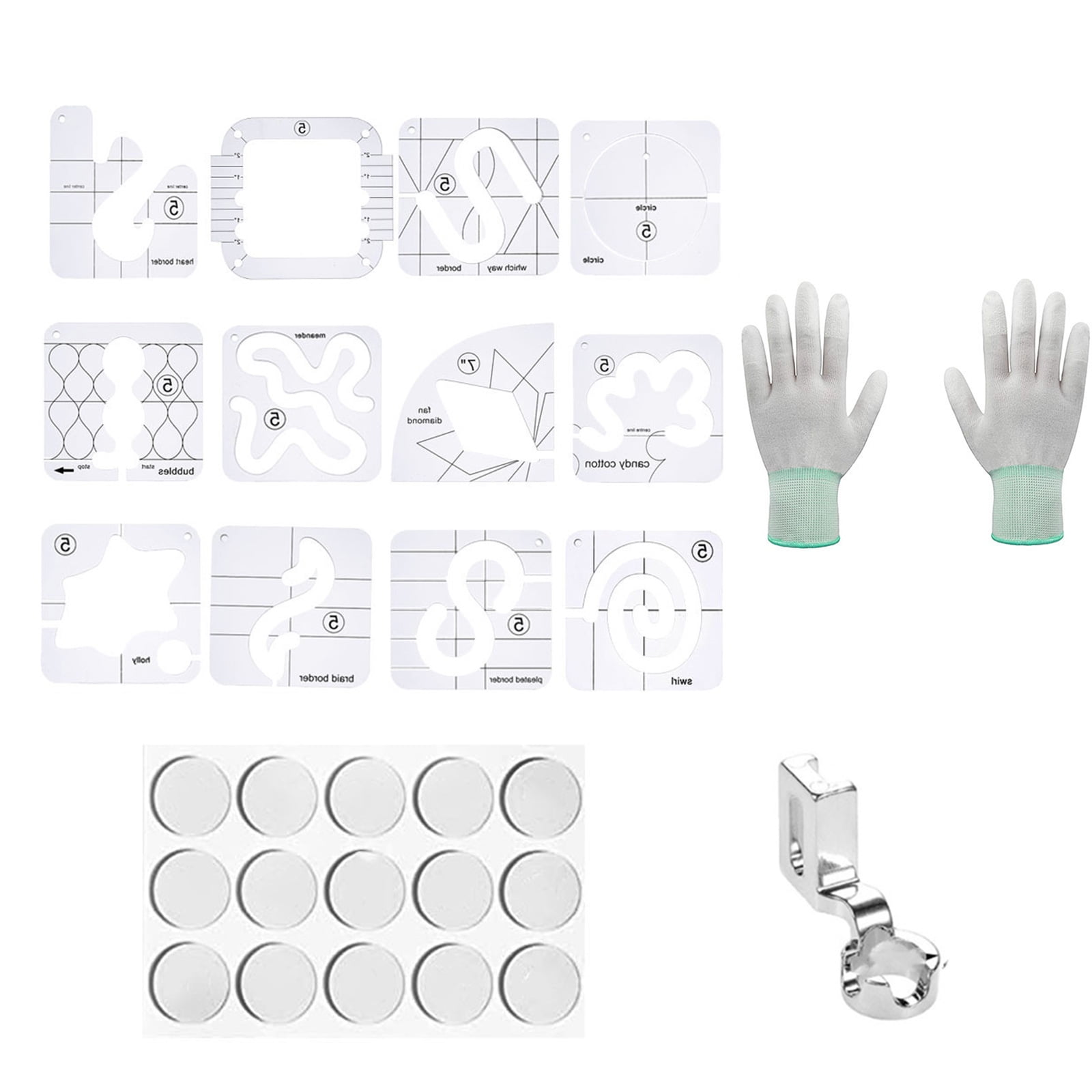 15 Pcs Frees Motion Quilting Template Ruler Acrylic Ruler Quilting Stencil Sewing Ruler Quilting Ruler for Quilting