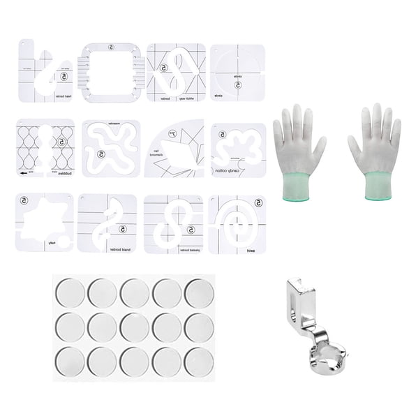 15 Pcs Frees Motion Quilting Template Ruler Clear Sewing Ruler Quilting Stencil Easy to Use Acrylic Quilting Ruler