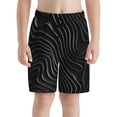 thumbnail image 2 of Cauagu Abstract Black And White Waves Print Swim Trunks for Men,Youth Boys Swim Shorts Compression Liner Beach Shorts Boys' Swimming Shorts 7-20 Years Bathing Suit-X-Large, 2 of 7