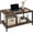Rustic Brown, variant on Industrial Coffee Table with Storage Shelf for Living Room, Wood Look Accent Furniture with Vintage Wooden Board Stable Metal Frame Cocktail Table 2-Tier Tea Table (Black, 39.4in)