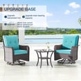 thumbnail image 2 of Gotland 13 Piece PE Wicker Rattan Outdoor Patio Bar Set with Fire Pit Table, Brown/Blue, 2 of 5