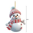 thumbnail image 6 of PUREOY 5 Pcs Christmas Snowman Ornament 2D Flat Acrylic Snowman Hanging Decoration Cartoon Snowman Pendant for Christmas Tree Mantel Door Decor, 6 of 8