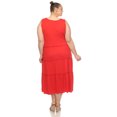 thumbnail image 3 of White Mark Women's Plus Size Scoop Neck Tiered Midi Dress, 3 of 5