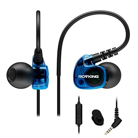 ROVKING Sport Headphones Wired Sweatproof, Over Ear Earbuds for Running Gym Workout Exercise