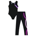 thumbnail image 4 of iiniim Kid Girls Athletic Unitard 2PCS Dance Wear Ballet Gymnastic Leotard Outfit Activewear Set with Leggings, 4 of 7
