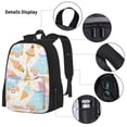 thumbnail image 5 of Naloa Icecream Truck Print Large Capacity Backpack Lunch Bag Pencil Case Combination 3 Piece Set for Student, 5 of 8