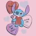 thumbnail image 2 of Girl's Lilo & Stitch Valentine's Day Candy Hearts  Graphic Tee Light Pink Large, 2 of 4