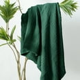 thumbnail image 3 of Carriediosa 100% Cotton Muslin Throw Blanket Gauze Blankets for Adults Soft Throws for Bed and Couch, 70" x 80" Dark Green, 3 of 6