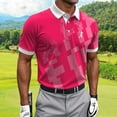 thumbnail image 5 of Fnnxeal Mens Polo Shirts Short Sleeve Golf Summer Casual Collared Graphic Polo Hot Pink Shirts for Men Size XL, 5 of 5