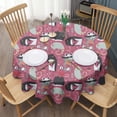 thumbnail image 3 of Cute Hedgehog and Animals Round Tablecloth 60"x60",Wrinkle Wipeable Table Cloth for Kitchen Dining Room Picnic Patio Party, 3 of 6