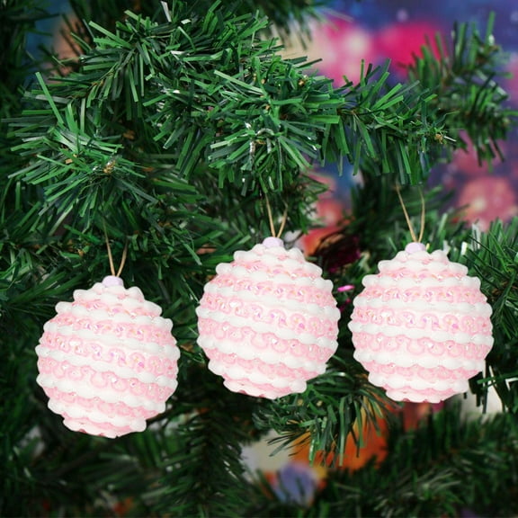Kcavykas Christmas Decor 3Pcs Christmas Ball Ornaments Tree Decorations 3.14 Inch Christmas Bulbs Ornaments For Christmas Tree Ornaments Tree Skirt Home Party Holiday Decor