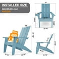 thumbnail image 2 of WINSOON 2-Piece All Weather HIPS Outdoor Adirondack Cup Holder Chair and Table set-Baby Blue, 2 of 5