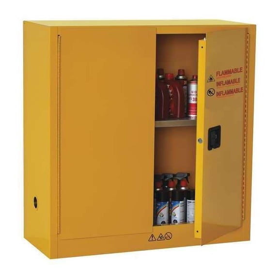 Condor Flammable Safety Cabinet,30 Gal.,Yellow 42X499