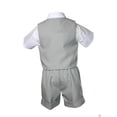 thumbnail image 5 of Silver Baby Infant Boy Toddler Formal Eton Suit Vest Set Shorts S M L XL 2T - 4T, 5 of 8