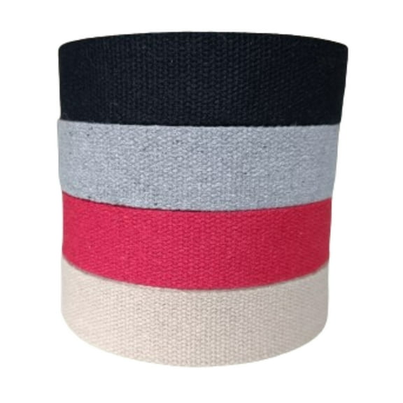 Dream Trimming Goods, Assorted Colors (Natural Black, Soft Gray,Red) 1.5 inch x 200 Yards Heavy Cotton Webbing Strap – 4 Rolls for DIY Sewing, Bag Handles, Belts, Upholstery Projects