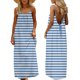 thumbnail image 3 of TaTaai Women's Casual Maxi Sundress Sleeveless Striped Backless Spaghetti Strap Flowy Summer Dress Long Beach Cover Up Dress Gift, 3 of 9