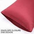 thumbnail image 5 of Unique Bargains 4 Pack Satin Pillowcases for Hair and Skin, Burgundy Queen, 5 of 8