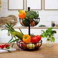 thumbnail image 6 of Pfaltzgraff Anvil Metal Wire Cage 2 Tier Fruit Storage Basket, Black, 6 of 9