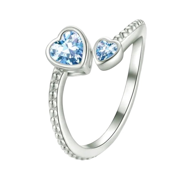 Fiudx Anillo Ajustable para Pareja, Joya con Piedra de Nacimiento En Forma de Corazón, Simbolismo Zodiacal para Conexiones Únicas, Regalo Perfecto para Aniversarios, Celebraciones Románticas, Una His