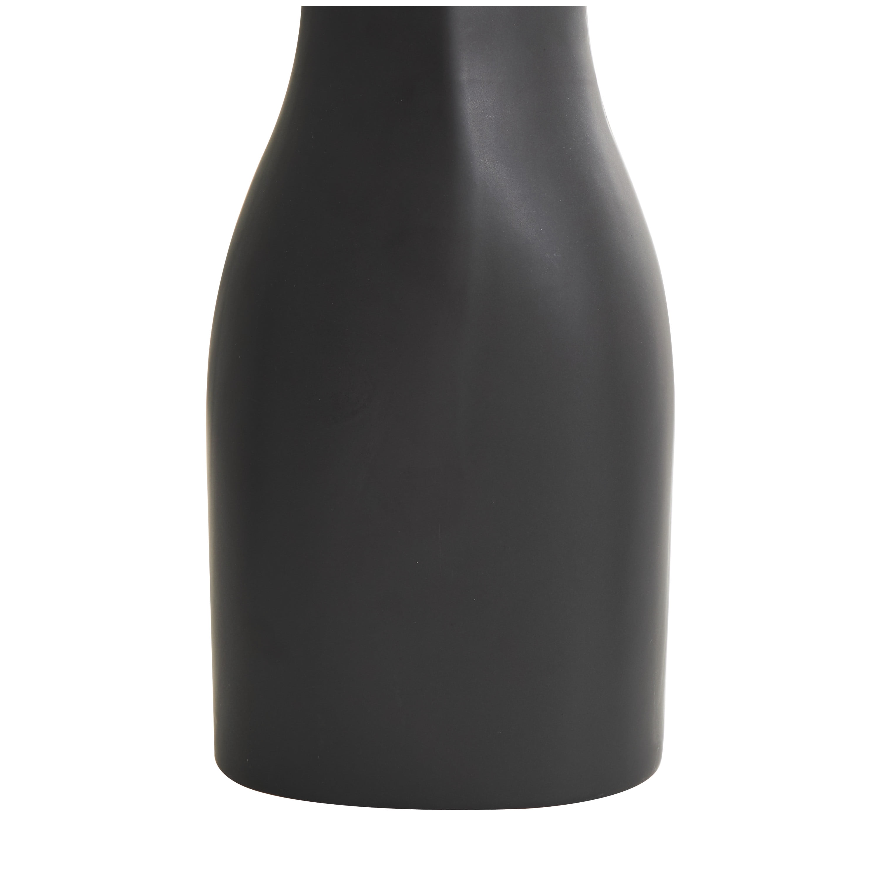 DecMode 5"W, 9"H Minimalistic Dimensional Black Ceramic Vase with Varying Shapes, Set of 3
