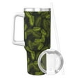 thumbnail image 2 of Sikiie Tropical Palm Leaves Fern Leaf Insulated Stainless Water Bottle Lid Travel Mug Cup Insulated Tumblers Cup 40oz Ice Bully With Handle, 2 of 8