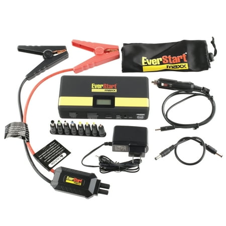 Everstart 600 Amp Lithium Ion Jump Starter Bundle W/Surge Protector, USB Ports, and Carrying