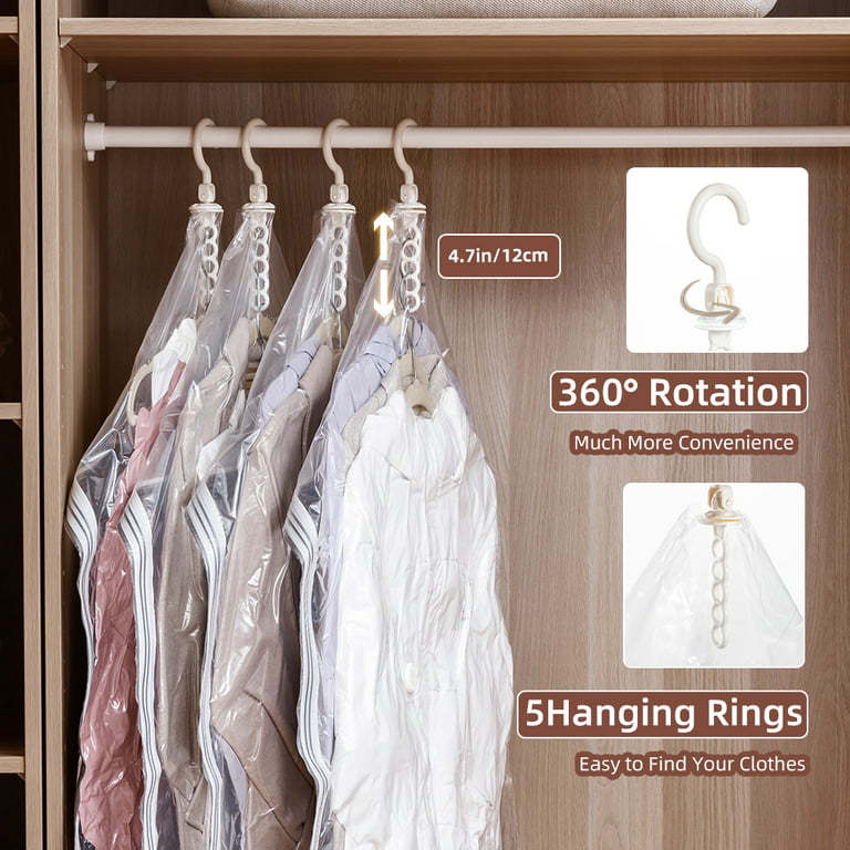 Hanging Vacuum Storage Bags Bags for Clothes, 4 Pack , Vacuum Seal Storage  Bag Clothing Bags for Suits, Dress Coats or Jackets