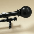 thumbnail image 3 of Lumino 1" and 5/8" Black Classic Ball Adjustable Double Curtain Rod Set, 42"-120", 3 of 5