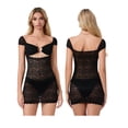 thumbnail image 2 of Raccmtaty Women Summer Mini Cocktail Dress Cap Sleeve Hollow Out Sheer Lace Above Knee Dresses, 2 of 9